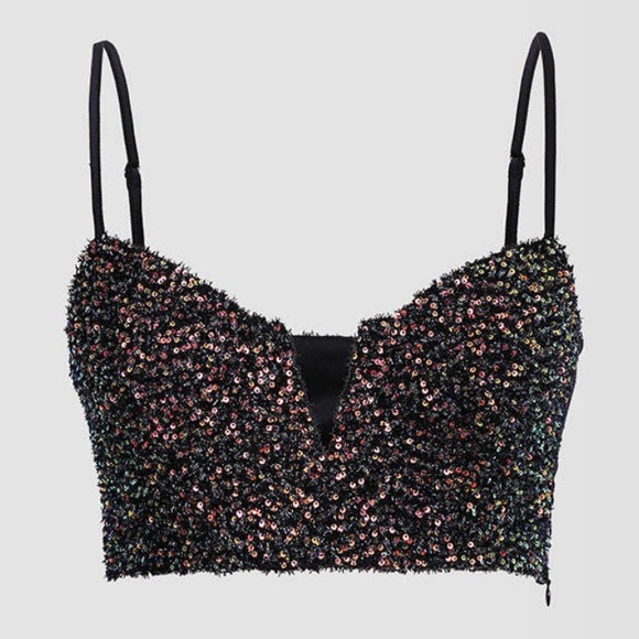 NWT Deep V Bling Cami Top - Picture 1 of 5